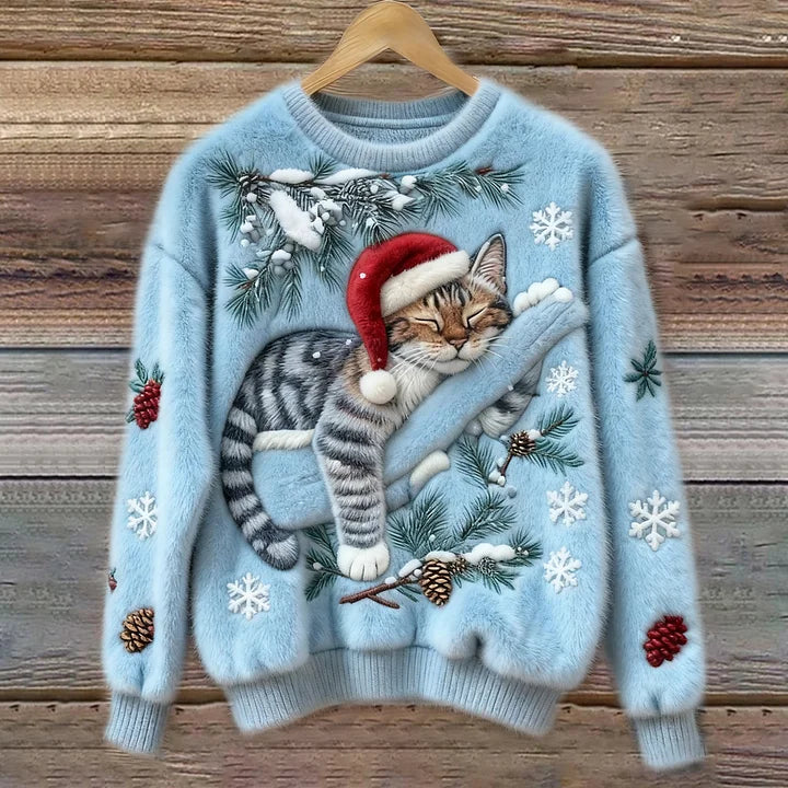 CATHY | Holiday Cat Plush Sweater