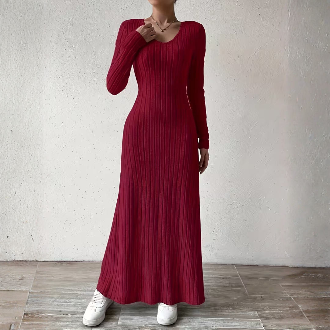 DORAH | Women's Elegant V-Neck Long Dress