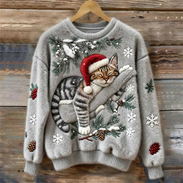 CATHY | Holiday Cat Plush Sweater