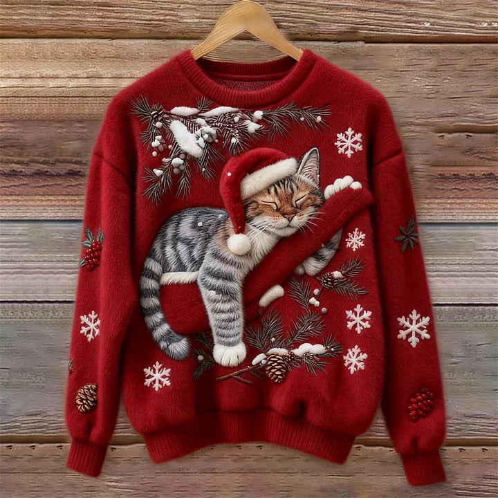 CATHY | Holiday Cat Plush Sweater