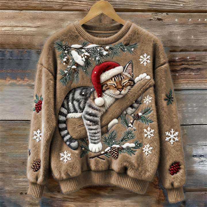 CATHY | Holiday Cat Plush Sweater