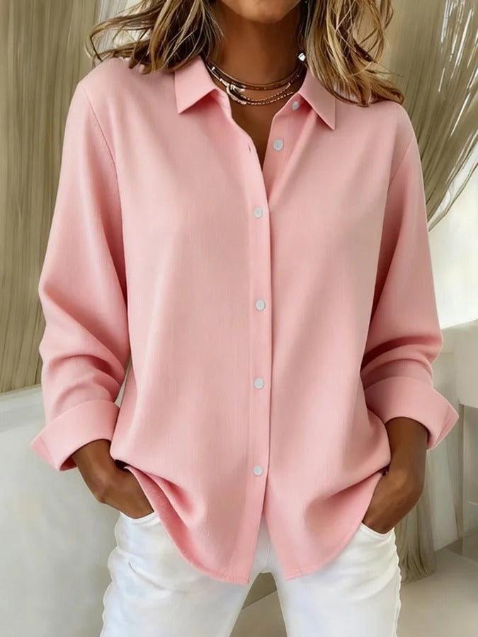 Aurelie | Pink Elegant Button Blouse