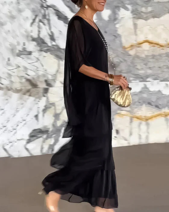 CAROLINE | Elegant Tummy Covering Maxi Dress