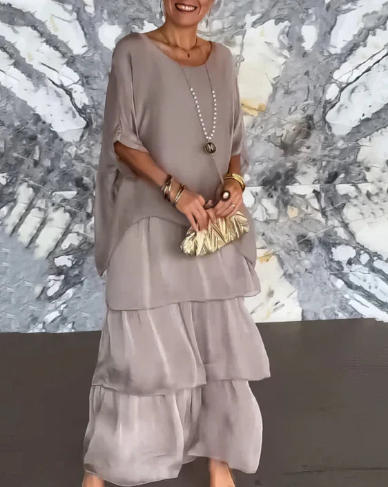 CAROLINE | Elegant Tummy Covering Maxi Dress