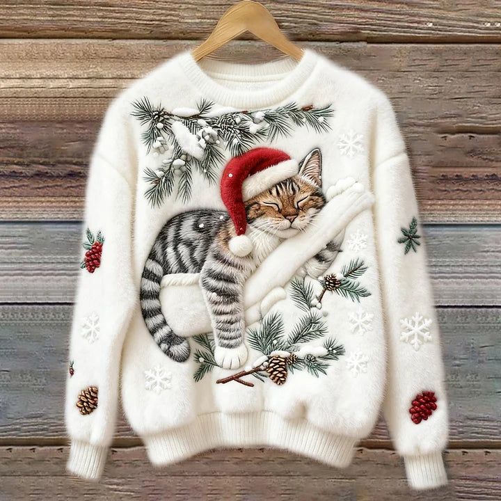 CATHY | Holiday Cat Plush Sweater