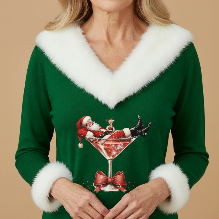 ELENORE | Santa Cocktail Holiday Sweater